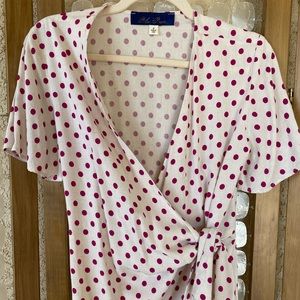 Poka dot wrap blouse